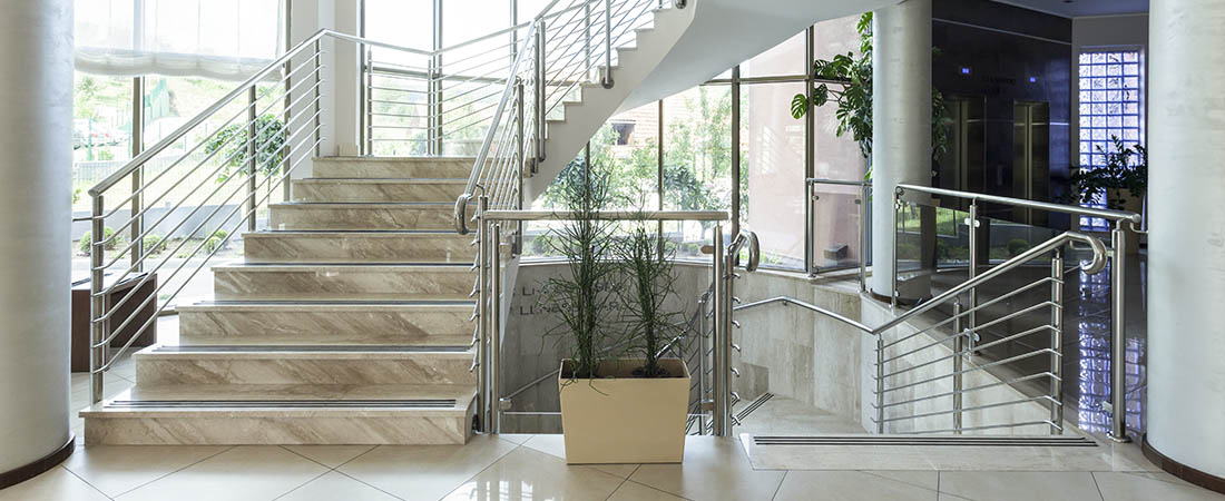 luxury staircase in lobby